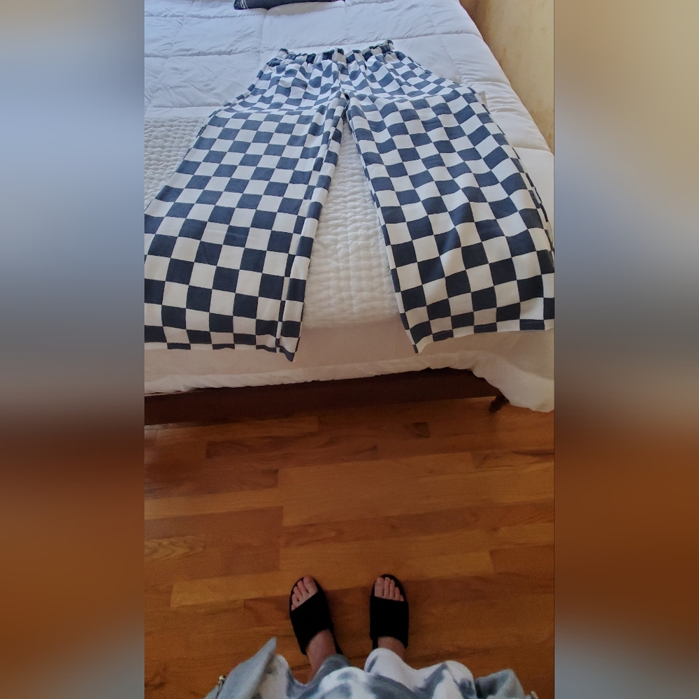 Grayson Threads Navy and White Checkered Pants New No tag.
